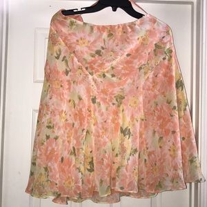 Orange Chaps Midi Skirt